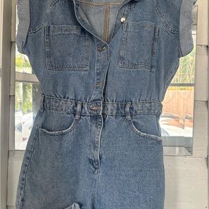 Zara Light Blue Denim Top